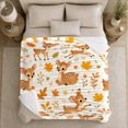 thumbnail image 5 of Whimsical Autumn Deer Leaves Pattern, Cozy Friendship Quote Scene, Warm Flannel Blanket for Living Room and Reading Nook, Art Lovers Thanksgiving Gift, Artistic Home Decor, 5 of 9