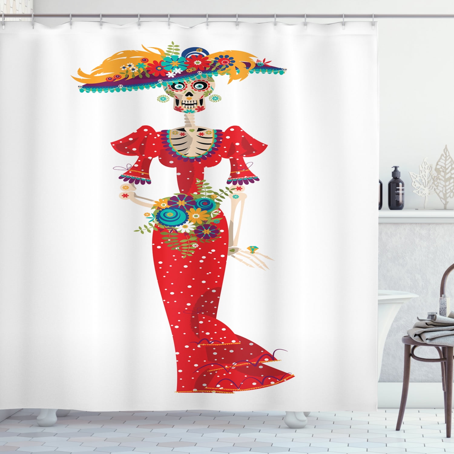 Mexico Cinco De Mayo Cartoon Decor Shower Curtain Waterproof Fabric /& 12 Hooks