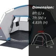 thumbnail image 2 of Camping Tent, Waterproof Family Tent with Removable Rainfly and Carry Bag, Lightweight Tent and Easy Set Up for Camping,Traveling,Backpacking,Hiking,Outdoors,96*84*58in Blue, 2 of 11