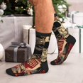 thumbnail image 7 of KLL Gothic Eastern Floral Skull Print Cool Socks Men's Women's Crew Socks Funny Crazy Novelty Stockings, 7 of 7