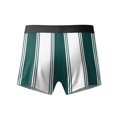 thumbnail image 3 of Mens Stripe Underwear Ice Silk Boxer Briefs Pack Breathable Quick Dry Stretch Contrast Boxers for Men Elastic Waistband Trunks Shorts Dark Green M, 3 of 3