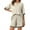 Beige, variant on Women 2 Pieces Knit Sets Short Sleeve Tops & Shorts Suit
