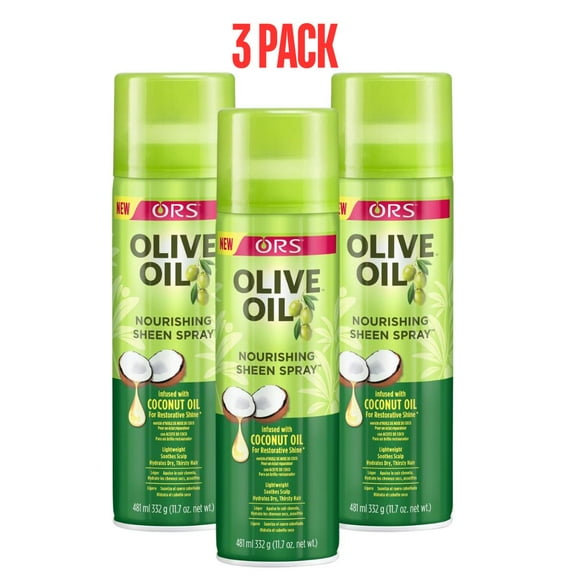 Ors Olive Oil Sheen Nourshing Spray 11.7oz (3 Pack) by Organic Root (ORS)