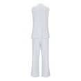 thumbnail image 4 of Vest Pants Suits for Women Business 2 Piece Dressy Casual Outfits Sleeveless Blazer straight pants pantsuit sets, S, 4 of 7