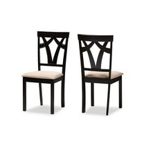 Baxton Studio Sylvia Dining Side Chair in Sand and Brown (Set of 2)