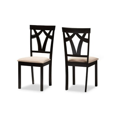 Baxton Studio Sylvia Dining Side Chair in Sand and Brown (Set of 2)