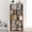 Dark Brown, variant on 6 Tier Freestanding L-Shaped Corner Bookshelf for Living Room Bedroom, Wooden Bookcase with Anti-Drop Panel and Anti-Tipping Device, Display Shelf Open Storage Rack for Home Office, Dark Oak