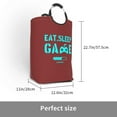 thumbnail image 3 of XMXT Large Collapsible Laundry Hamper, Game Slogan Print Red Laundry Basket with Aluminum Handle, 50L, 3 of 7