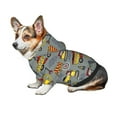 thumbnail image 7 of Fotbe Funny Construction Print Small Dog Sweater Hoodies Pet Grey Hooded Soft Fleece Sweatshirts with Pocket Fall Winter Puppy Cat Sweaters Warm Clothes-Medium, 7 of 7