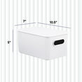 thumbnail image 3 of Superio 5L Small White Ribbed Storage Bin with Lid, Plastic Storage Basket, 3 of 6