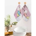 thumbnail image 2 of Happy Easter Kitchen Dish Towels for Drying Dishes Set of 2, Colorful Spring Eggs Pink Wooden Waffle Weave Microfiber Hand Tea Bathroom Towels Quick Dry & Absorbent Towel 12x12, 2 of 7