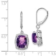 thumbnail image 2 of 925 Sterling Silver Diamond Amethyst Earrings Drop Dangle, 2 of 6