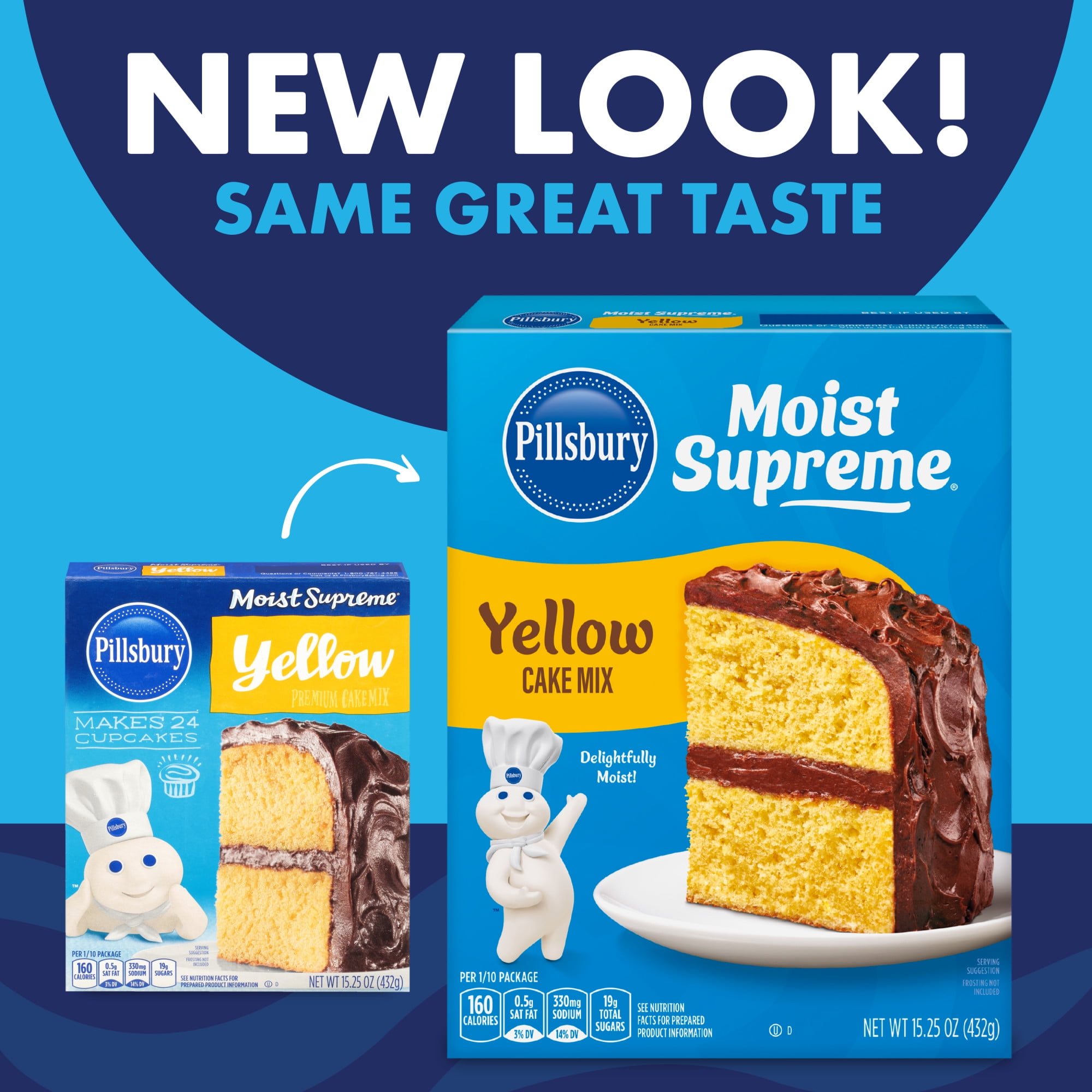 Pillsbury Moist Supreme Yellow Cake Mix, 15.25 oz Box