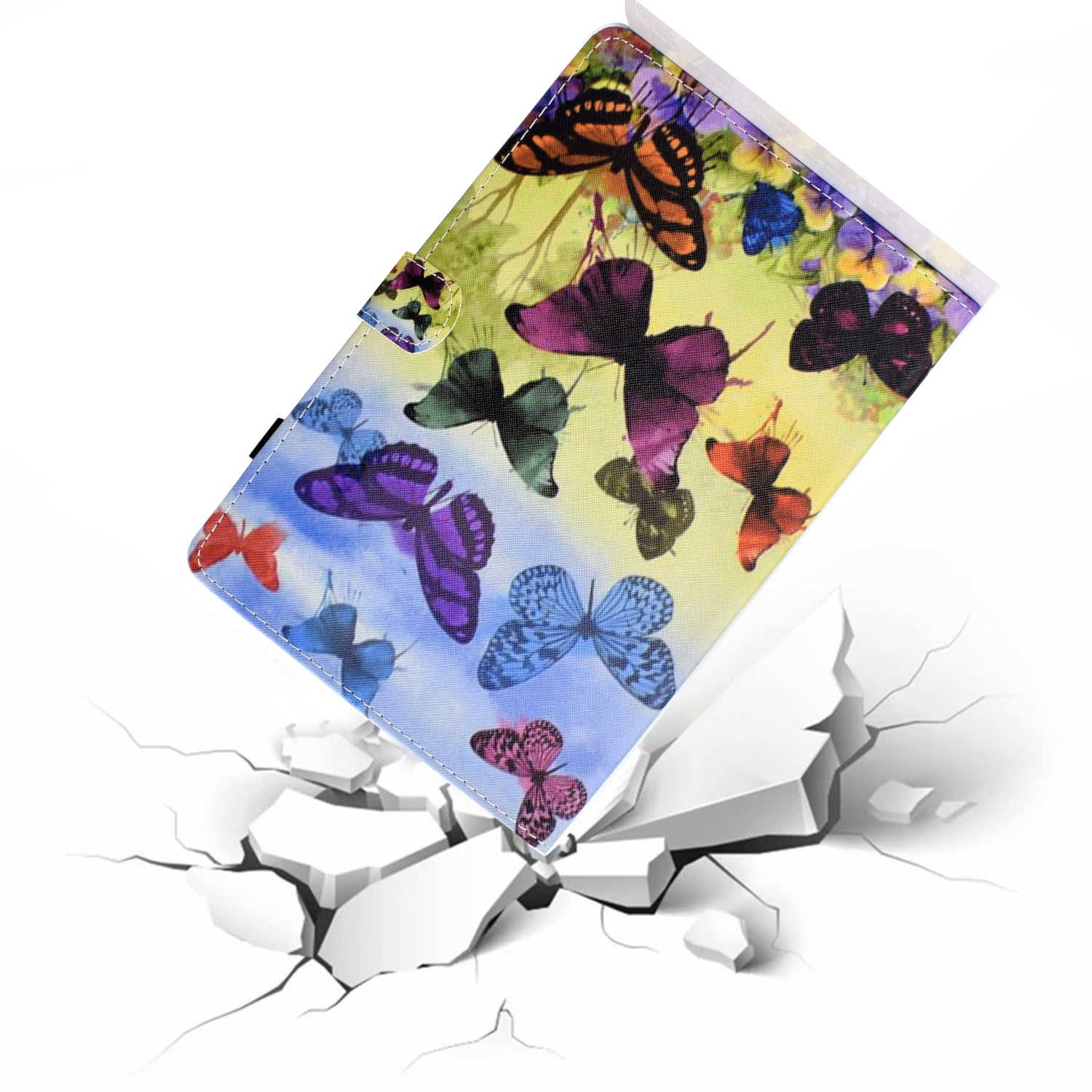 Dteck for iPad 10th Generation 10.9 Inch 2022, Cute Pattern PU Leather Folio Case Flip Stand Cover with Card Slots Pencil Holder for Apple iPad 10th Gen, Butterfly