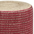 thumbnail image 2 of Simpli Home Larissa Boho Maroon Braided-Jute Round Pouf, Polystyrene Filling, 2 of 3