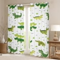 thumbnail image 2 of Homewish Cartoon Crocodile Black Out Curtains,Wild Animal Curtains Pack of 2 (42x63 Each),Green White Bedroom Curtains For Boys Kids,Luxury Bedroom Decor, 2 of 6