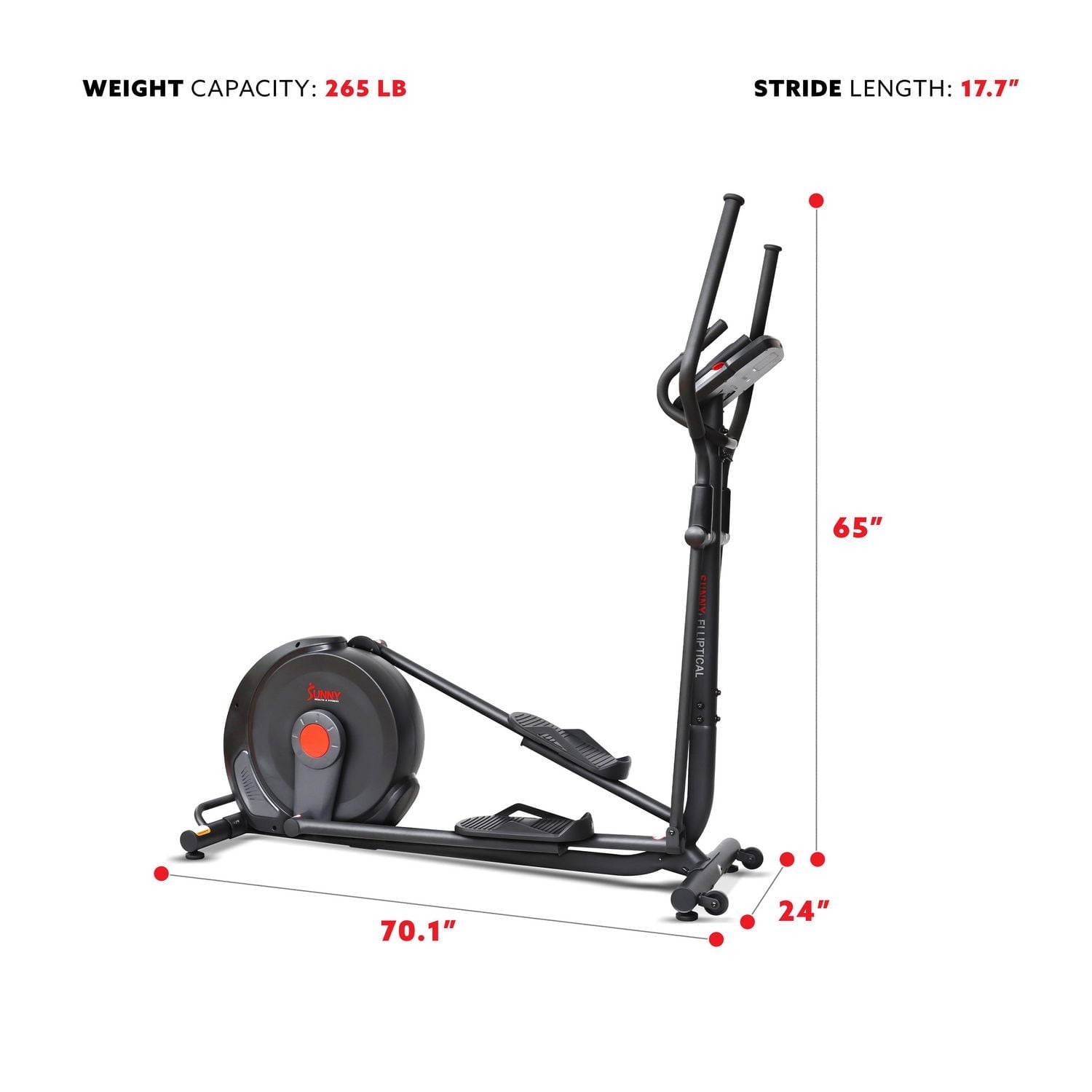 Machine elliptique avancée Power Stride Power Stride de Sunny Health & Fitness - SF-E321006