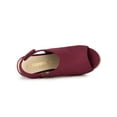 thumbnail image 4 of BLISSFUL STEP Women's Espadrilles Platform Heel Wedges Sandals Burgundy 5.5, 4 of 7