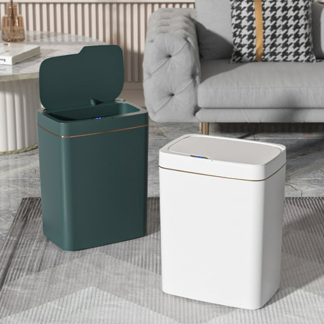 mtvxesu 4 Gallon Automatic Sensor Trash Can with Silent Close, Waterproof Lid, Space Saving for Kitchen and Office, 1 Count