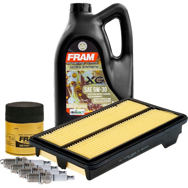 Kit De Afinación Con Aceite 5W30 Sintético, Bujías Cobre, Filtro De Aire Y Filtro Para Aceite Sintético 7 Piezas Compatible con Honda Element L4 2.4L DE 2007 A 2011