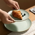 thumbnail image 5 of Famiware Jupiter 12-Piece Stoneware Dinnerware Set for 4, Plates & Bowls, Light Green, 5 of 8