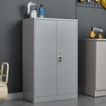 thumbnail image 5 of Bellemave Metal Storage Cabinet with Locking Doors and 2 Adjustable Shelf, Folding Filing Storage Cabinet, Lockable File Cabinet Metal Locker for Home Office, School, Garage, Gray, 5 of 19