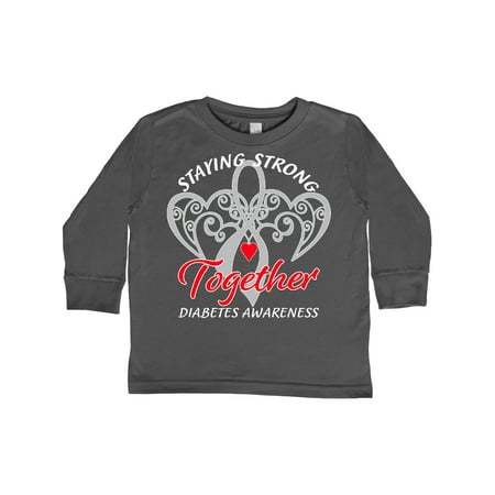 

Inktastic Diabetes Awareness Gray Ribbon Red Heart Gift Toddler Boy or Toddler Girl Long Sleeve T-Shirt