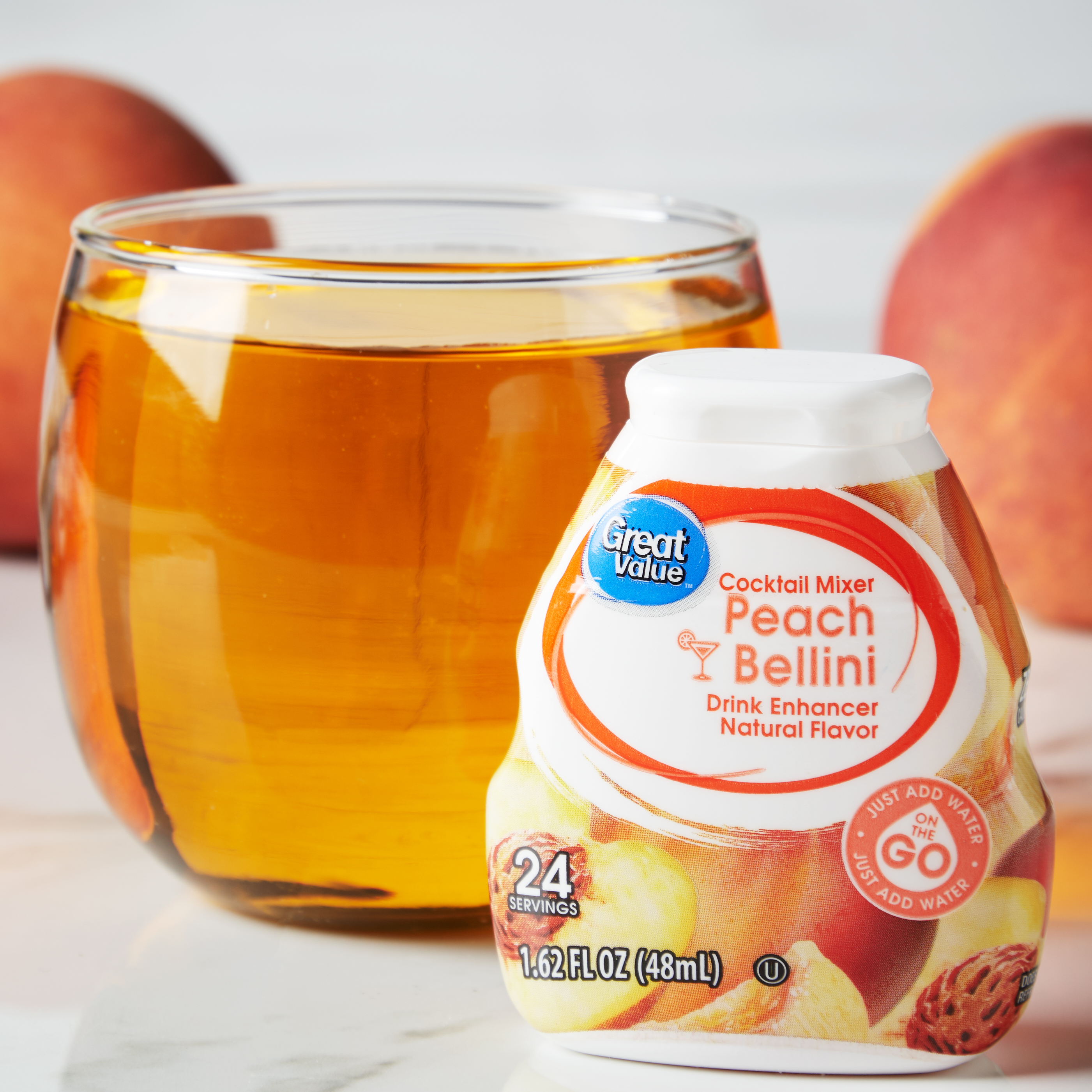 (3 Pack) Great Value Cocktail Mixer Peach Bellini Drink Enhancer, 1.62