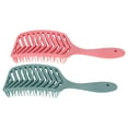 thumbnail image 3 of 2 cepillos desenredantes de paleta para ventilación, húmedos y secos, peine redondo, dientes, cepillo de masaje para barba, rosa, rojo, verde oscuro, 3 of 14