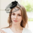 thumbnail image 4 of SOPOTUTU Stylish Black Fascinator Hat with Breathable Mesh Veil for Weddings, Parties, and Special Occasions, 4 of 7