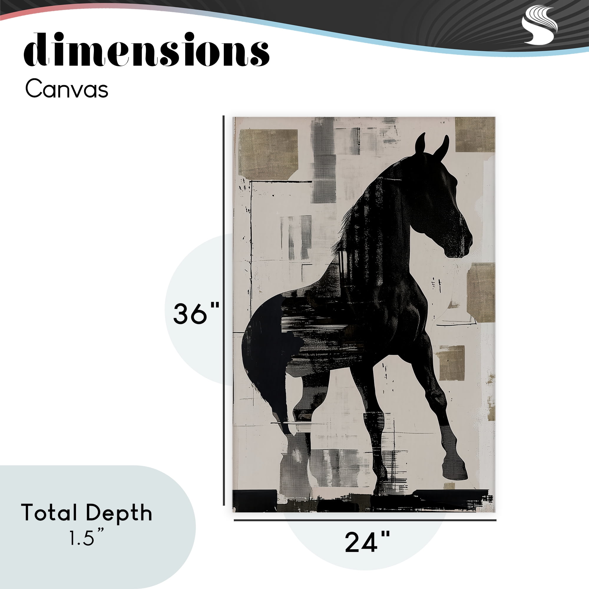 Equinity Horse Silhouette Canvas Wall Art, design by Annabelle Hall