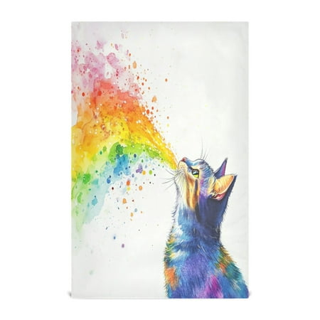 

Kitchen Towel 28x18 Inches x4，Plate Towel Decorative Towel Napkin Tea Towel Tea Towels For Kitchen Dish Cloths & Dish Towels Rainbow Pretty Kitten