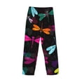 thumbnail image 5 of Junzan Men'S Pajama Pants Colorful Dragonflies Sleepwear Pants Pj Bottoms Drawstring And Pockets, 5 of 9