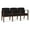 Black, variant on Amherst Wood Reception Waiting 3 Seat Tandem Seating / Walnut Wood / Navy Blue