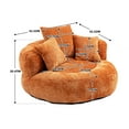 thumbnail image 7 of Oversized Chenille Bean Bag Chair for Adults & Kids, Indoor & Outdoor Lazy Bean Bag Sofa with Wrap-Around Backrest & Pillows for Bedroom, Living Room, Playroom, 42.52''x42.52''x20.47'', Orange, 7 of 7