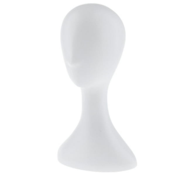 Cabeza de maniquí de 40 cm para exhibir pelucas, sombreros y bufandas, color blanco