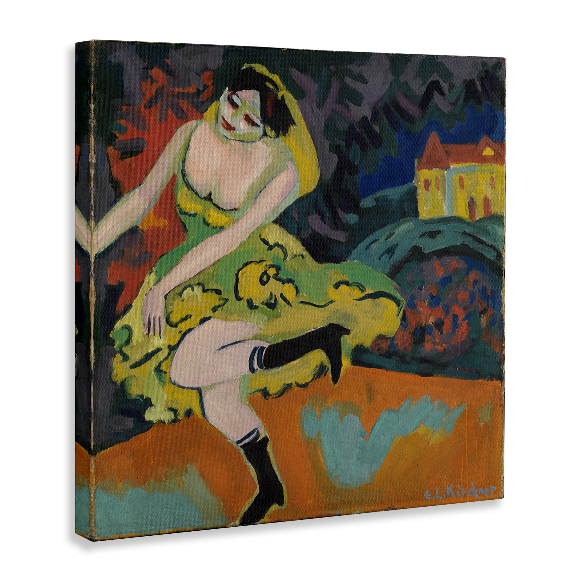 Stupell Industries Kirchner Painting of Woman People Painting Wrapped Canvas Art Print Wall Art, 30 x 30