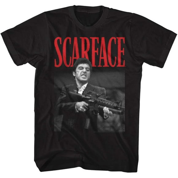 Scarface 1983 Crime Film Movie Dakkadakka Black 2-Sided Adult T-Shirt Tee