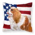 thumbnail image 1 of Carolines Treasures BB9663PW1818 Cavalier Spaniel Patriotic Fabric Decorative Pillow, 1 of 2