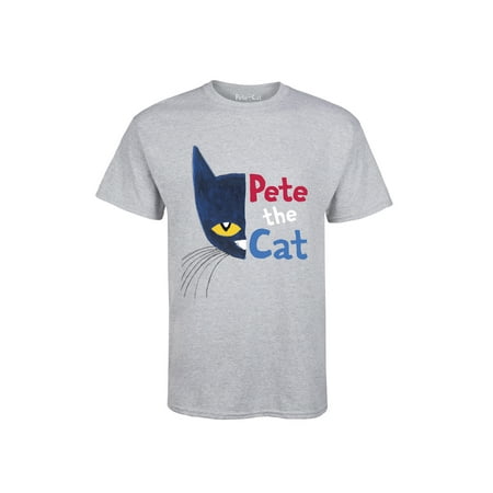 Pete The Cat Half Face W Text  - Adult Short Sleeve