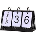 thumbnail image 1 of RUNROTOO Black Iron Frame Desktop Perpetual Flip Calendar Decorative Home Office Tabletop Ornament, 1 of 7