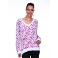 thumbnail image 1 of White Mark Universal 696-Fuchsia-XL Leopard Sweater - Fuchsia - White - Extra Large, 1 of 1