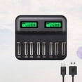 thumbnail image 2 of 8 Slots Smart USB Battery Charger Digital Display AA AAA C D Battery Charger, 2 of 9