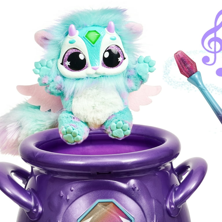 Magic Mixies Magical Real Misting Purple Cauldron with Interactive 8 Blue  and Plush Toy, Ages 5+
