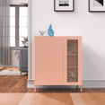 thumbnail image 6 of hiwalen Metal Sideboard Storage Cabinet With Adjustable Shelf and 2 Door,26.78'' Wide for Dining Room, Kitchen, Living Room,Pink, 6 of 7