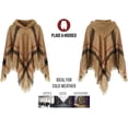 thumbnail image 3 of Women's Knit Plaid Warm Winter Poncho Sweater, 3 of 6