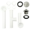 thumbnail image 4 of Westbrass 594244-05 14" White Poly Bath Overflow Assembly with Twist & Close Drain and 2-Hole Faceplate, Polished Nickel, 4 of 14