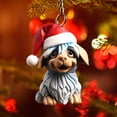 thumbnail image 4 of Adornos navideños, adornos navideños, regalos navideños, decoración plana para el hogar con forma de perro, decoración para el árbol de Navidad, decoración con colgante, 4 of 4