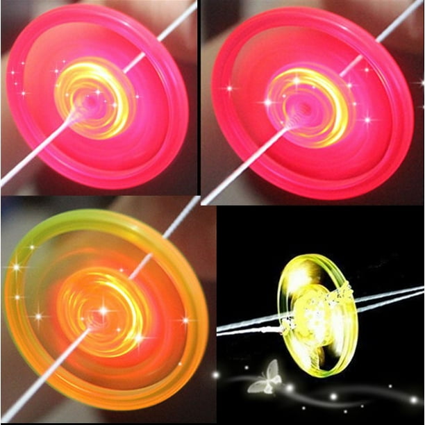Bingirl Kids Pull Hand Luminous Flashing Flywheel Toy LED Light Up