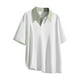 thumbnail image 5 of pstuiky camisetas de hombre, Blusa informal de manga corta con cuello vuelto y botones de color liso para hombre ropa de hombre xxxxl, 5 of 6